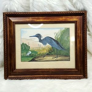 Blue Heron Embroidered frame wall decor Hand Made